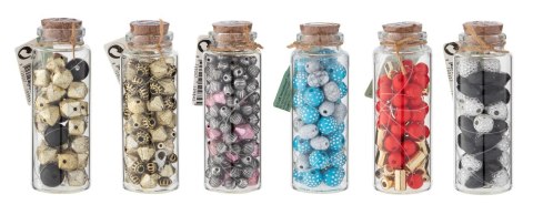 Koraliki w szklanej butelce, 20 gramów, 6 sztuk