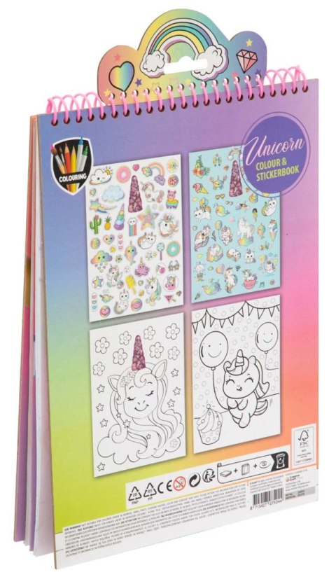 Książeczka do kolorowania i naklejania jednorożca