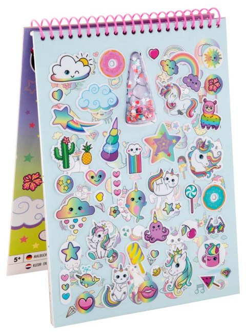 Książeczka do kolorowania i naklejania jednorożca