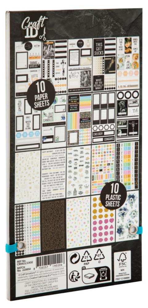 Sticker book with foil 23x12cm, 20 sheets, 2 wz.