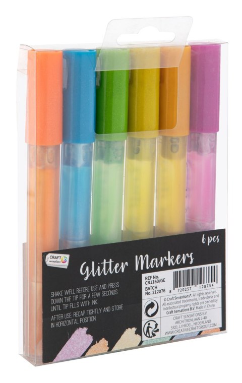 Markery brokatowe, 6 szt.