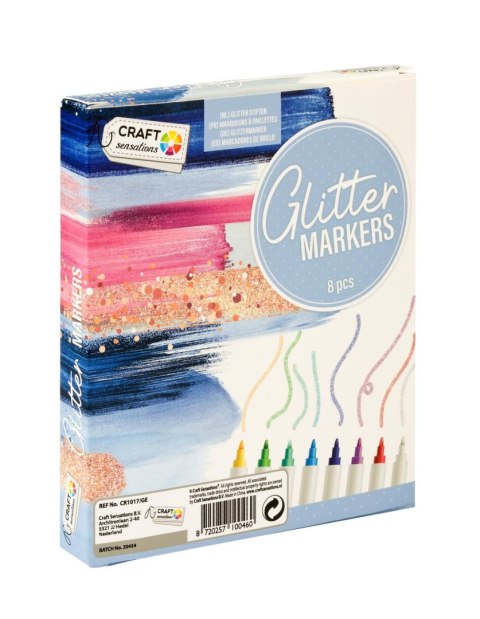 Markery brokatowe 8 kolorów