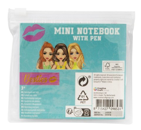 Mini notatnik 8x8 cm + długopis