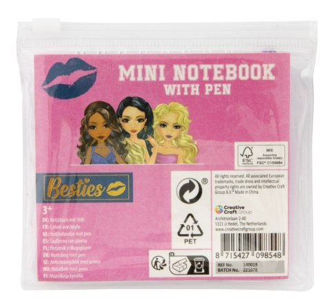 Mini notatnik 8x8 cm + długopis