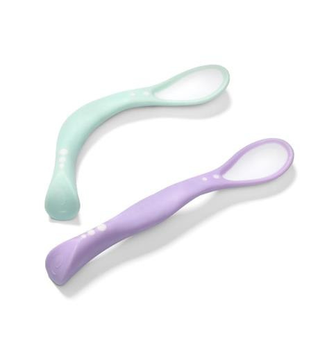 Łyżeczki plastyczne 2szt. 6m+ Baby Ono 1066/03 miętowo-fioletowe