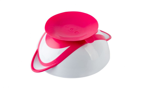 Miseczka z przyssawką i łyżeczką 6m+ Baby Ono 1063 różowy