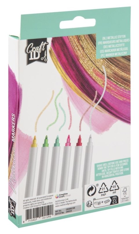 Markery metaliczne 6 kolorów Grafix