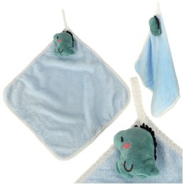 Ręcznik ręczniczek do rąk dla dzieci do przedszkola 30x30cm niebieski dinozaur