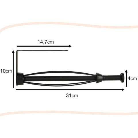Wieszak uchwyt na ręcznik papierowy kuchenny obrotowy loft czarny
