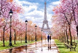 Puzzle układanka 1000 elementów Romantyczny spacer w Paryżu 68 x 47 cm CASTORLAND