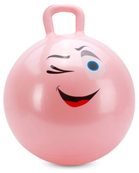 Skoczek dla dzieci PIŁKA gumowa 60 cm jasno różowa do skakania z pompką