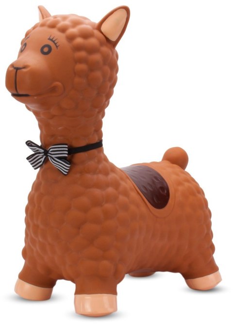 Skoczek gumowy dla dzieci ALPAKA 55 cm brązowa z muszką do skakania z pompką