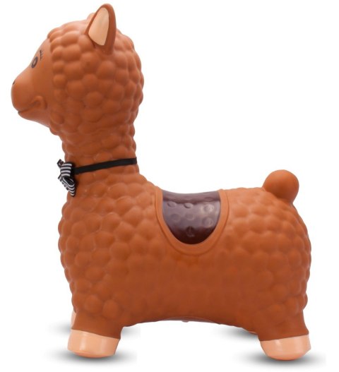 Skoczek gumowy dla dzieci ALPAKA 55 cm brązowa z muszką do skakania z pompką