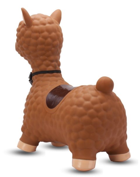 Skoczek gumowy dla dzieci ALPAKA 55 cm brązowa z muszką do skakania z pompką