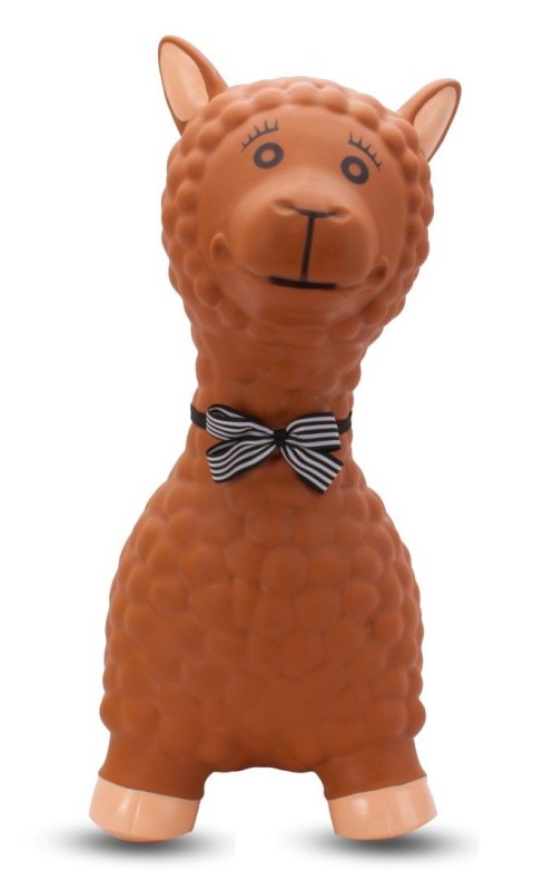 Skoczek gumowy dla dzieci ALPAKA 55 cm brązowa z muszką do skakania z pompką