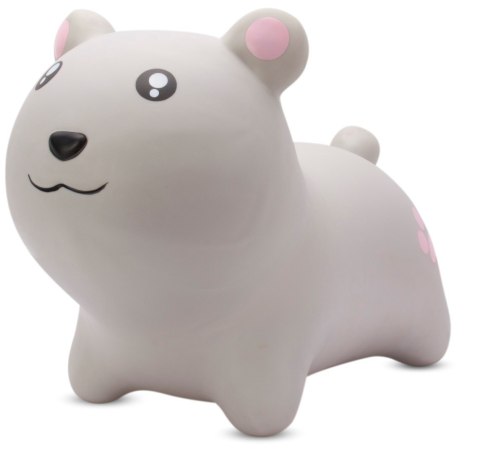 Skoczek gumowy dla dzieci CHOMIK 53 cm szary do skakania z pompką