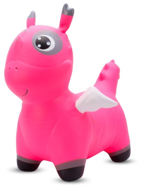 Skoczek gumowy dla dzieci DINIO do skakania 59 cm różowy z pompką