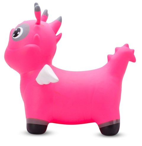 Skoczek gumowy dla dzieci DINIO do skakania 59 cm różowy z pompką