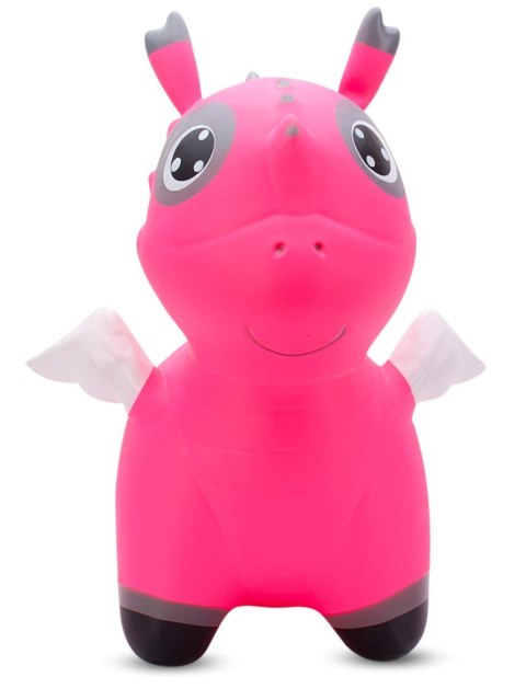 Skoczek gumowy dla dzieci DINIO do skakania 59 cm różowy z pompką