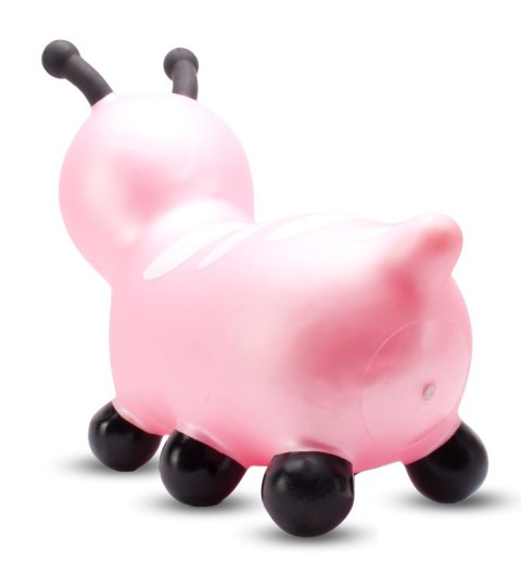 Skoczek gumowy dla dzieci GĄSIENICZKA 55 cm różowy do skakania z pompką