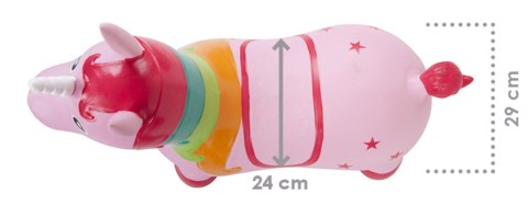 Skoczek gumowy dla dzieci JEDNOROŻEC 60 cm różowy do skakania z pompką