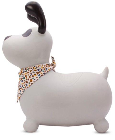 Skoczek gumowy dla dzieci REKSIO 60 cm szary z bandaną do skakania z pompką