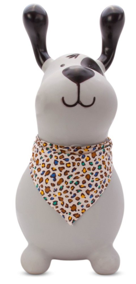 Skoczek gumowy dla dzieci REKSIO 60 cm szary z bandaną do skakania z pompką