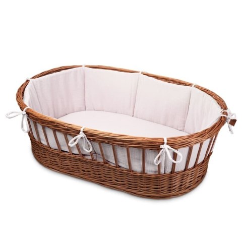 Hi Little One ochraniacz do łóżeczka i kosza oddychający BIO muślin White