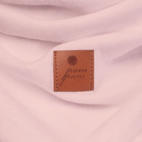 Hi Little One komin bandana zimowa dla niemowlaka ALPACA BOHO Blush M Pom Pom