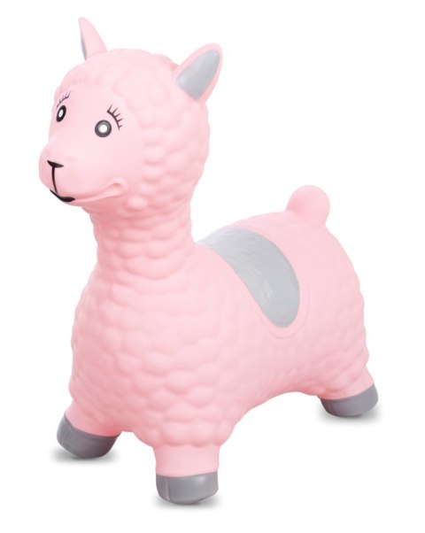 Skoczek gumowy dla dzieci ALPAKA 55 cm różowy do skakania z pompką