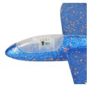 Szybowiec samolot styropianowy 8LED 48x47cm niebieski