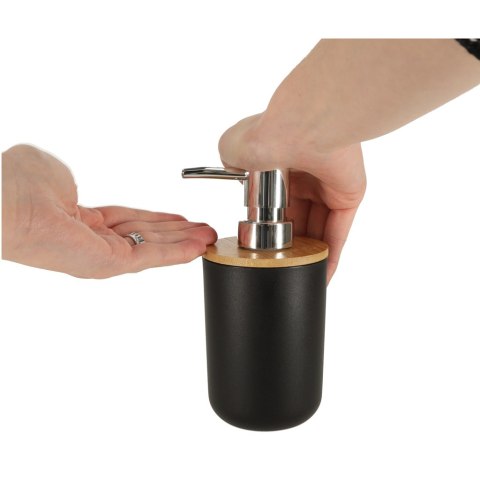 Zestaw łazienkowy szczotka dozownik komplet 6 elementów do WC czarny