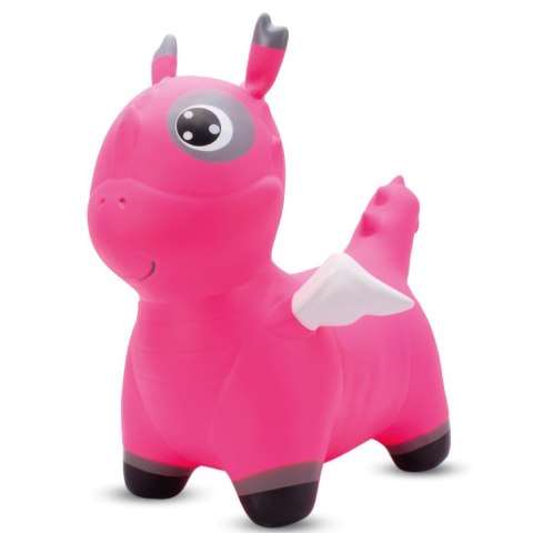 Skoczek gumowy dla dzieci DINIO do skakania 59 cm różowy z pompką