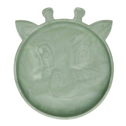 Nuuroo silikonowy talerzyk obiadowy duży GIRAF Light Green