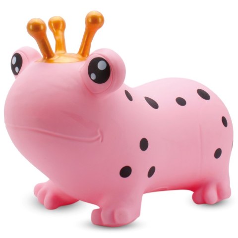 Skoczek gumowy dla dzieci ŻABA do skakania 55 cm różowy z pompką