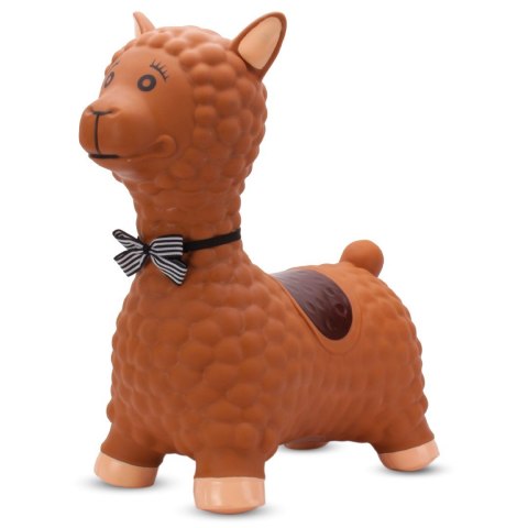 Skoczek gumowy dla dzieci ALPAKA 55 cm brązowa z muszką do skakania z pompką