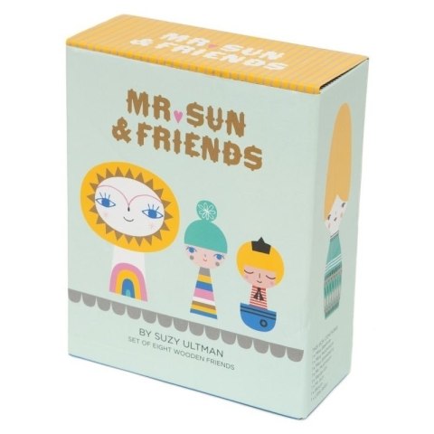 Petit Monkey - Mr Sun & Friends klocki lalki drewniane 8 szt.
