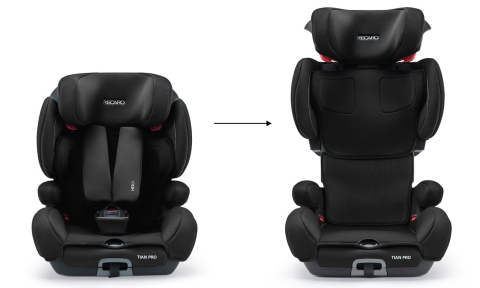 Tian Pro Recaro Deep Black 9-36 kg 9 miesięcy - 12 lat fotelik samochodowy dla dzieci do 12 roku -