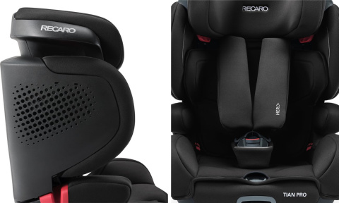 Tian Pro Recaro Deep Black 9-36 kg 9 miesięcy - 12 lat fotelik samochodowy dla dzieci do 12 roku -