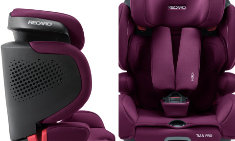 Tian Pro Recaro Very Berry 9-36 kg 9 miesięcy - 12 lat fotelik samochodowy dla dzieci do 12 roku -