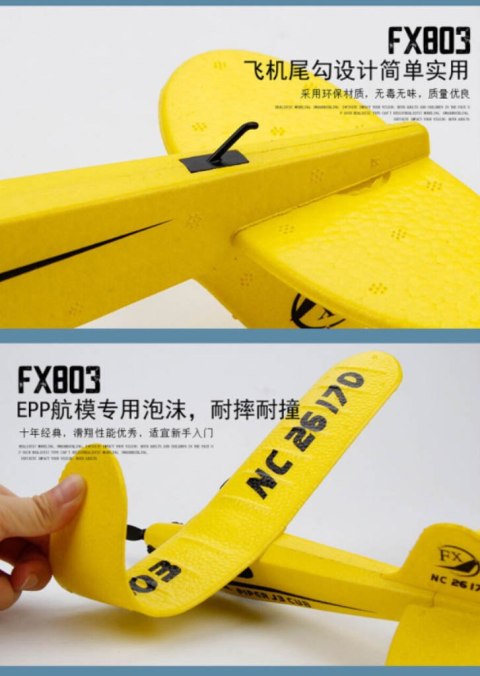 Samolot zdalnie sterowany na pilota RC FX803 Piper 150mah