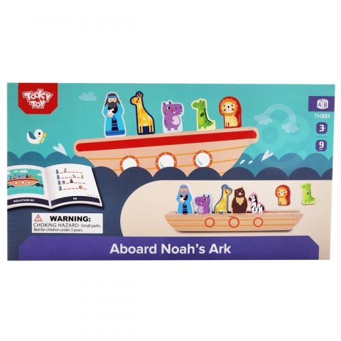 TOOKY TOY Drewniana Układanka Łamigłówki dla Dzieci Noe i Zwierzęta