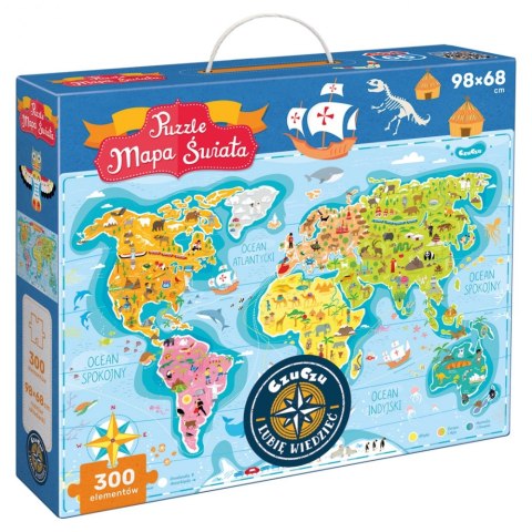 CzuCzu 7180586 Puzzle Mapa Świata 300el.