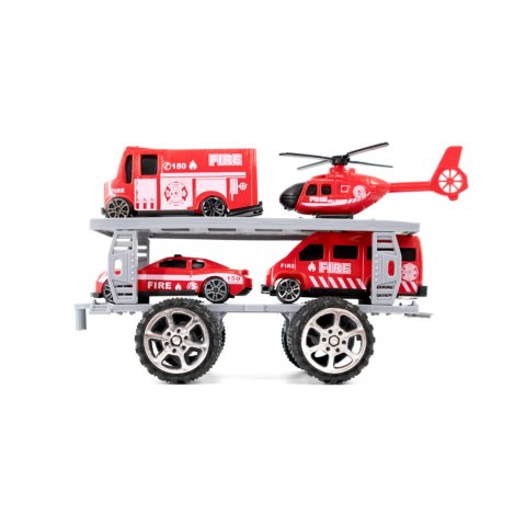 Auto zdalnie sterowane z przyczepą straż pożarna 25 cm.