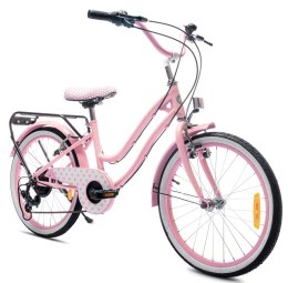 Rowerek dla dziewczynki 20 cali Heart bike 6-biegowa SHIMANO - różowy
