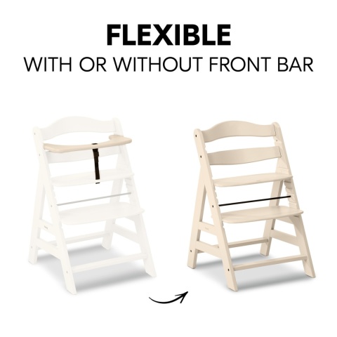 ALPHA+ Hauck krzesełko do karmienia drewniane - Vanilia