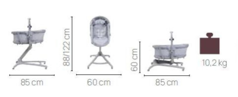 BABY HUG PRO 5w1 BEIGE LATTE leżaczek kołyska łóżeczko krzesełko do karmienia Chicco