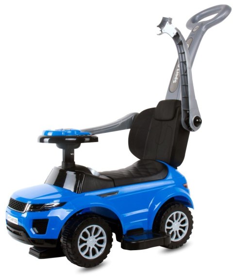 Jeździk pchacz chodzik dla dziecka z rączką i obejmą Sport car niebieski