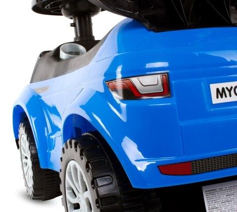 Jeździk pchacz chodzik dla dziecka z rączką i obejmą Sport car niebieski
