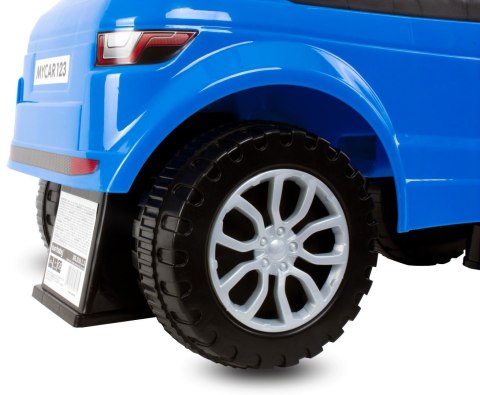 Jeździk pchacz chodzik dla dziecka z rączką i obejmą Sport car niebieski